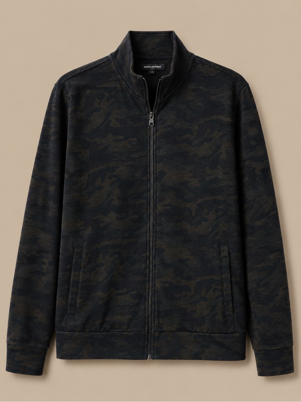 Banana Republic Men's Dark Green Camo Full-Zip  Jacket